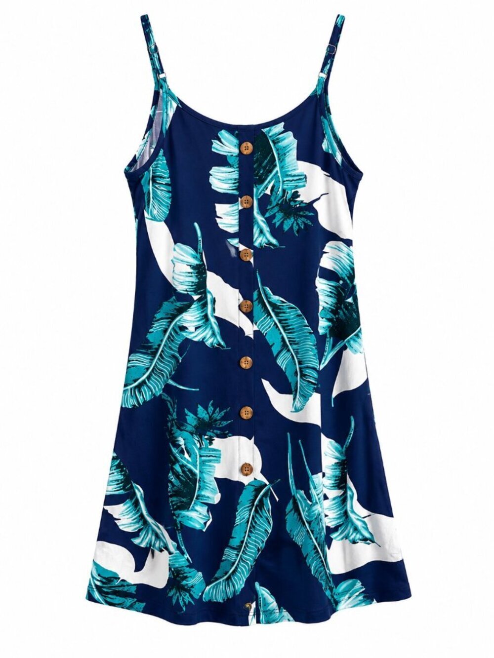 🌴 Tropical Print Resort Dress | Beach Cover-Up | Adjustable Straps | Size M